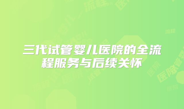 三代试管婴儿医院的全流程服务与后续关怀