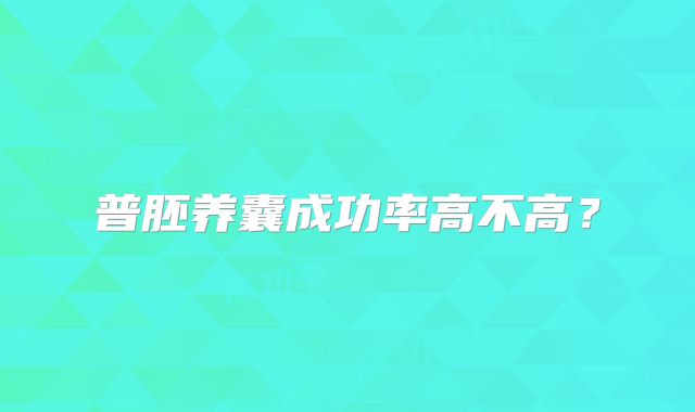 普胚养囊成功率高不高？