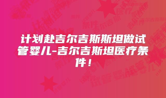 计划赴吉尔吉斯斯坦做试管婴儿-吉尔吉斯坦医疗条件！