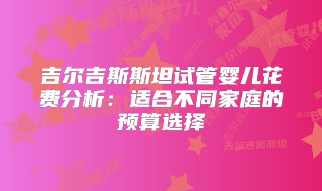 吉尔吉斯斯坦试管婴儿花费分析:适合不同家庭的预算选择