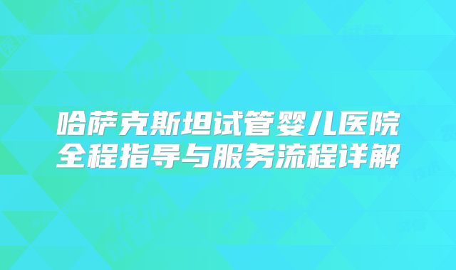哈萨克斯坦试管婴儿医院全程指导与服务流程详解