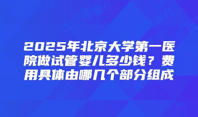 2025年北京大学第一医院做试管婴儿多少钱？费用具体由哪几个部分组成