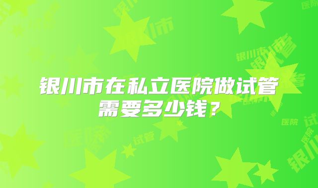 银川市在私立医院做试管需要多少钱?