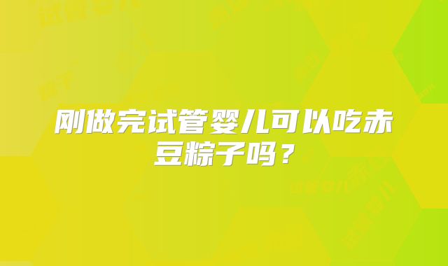 刚做完试管婴儿可以吃赤豆粽子吗?