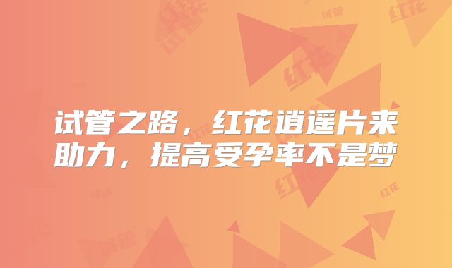 试管之路，红花逍遥片来助力，提高受孕率不是梦