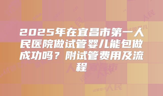 2025年在宜昌市第一人民医院做试管婴儿能包做成功吗？附试管费用及流程
