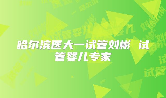 哈尔滨医大一试管刘彬 试管婴儿专家