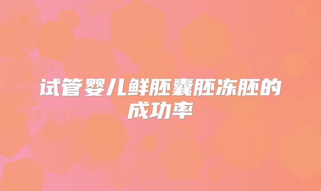 试管婴儿鲜胚囊胚冻胚的成功率