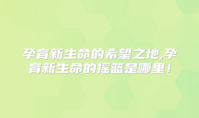 孕育新生命的希望之地,孕育新生命的摇篮是哪里！