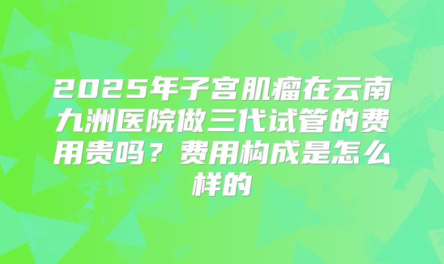 2025年子宫肌瘤在云南九洲医院做三代试管的费用贵吗?费用构成是怎么样的