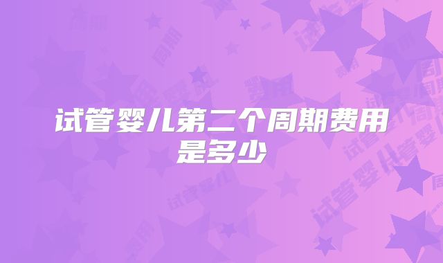 试管婴儿第二个周期费用是多少