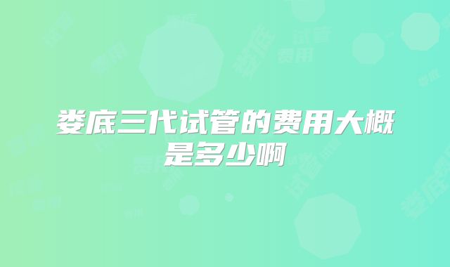 娄底三代试管的费用大概是多少啊