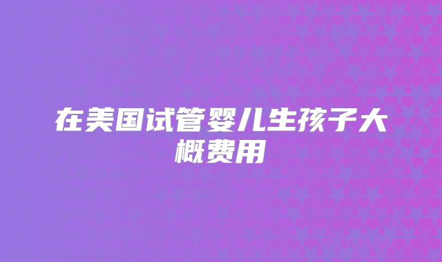 在美国试管婴儿生孩子大概费用