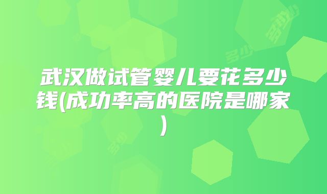 武汉做试管婴儿要花多少钱(成功率高的医院是哪家)