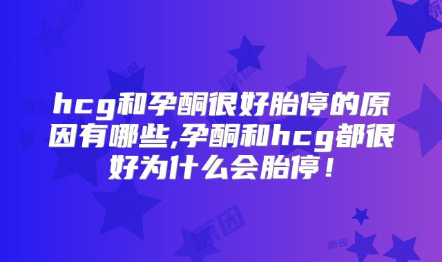 hcg和孕酮很好胎停的原因有哪些,孕酮和hcg都很好为什么会胎停！