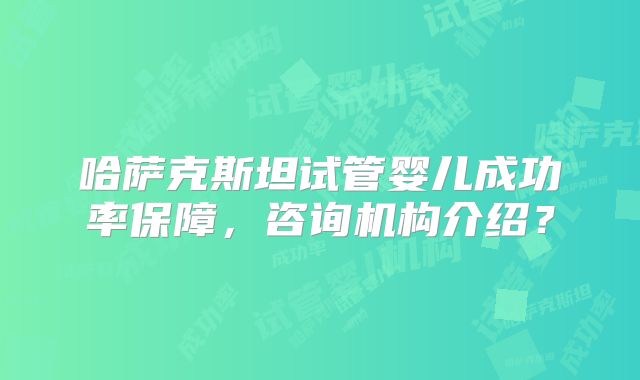 哈萨克斯坦试管婴儿成功率保障，咨询机构介绍？