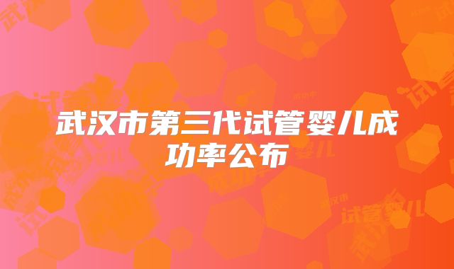武汉市第三代试管婴儿成功率公布