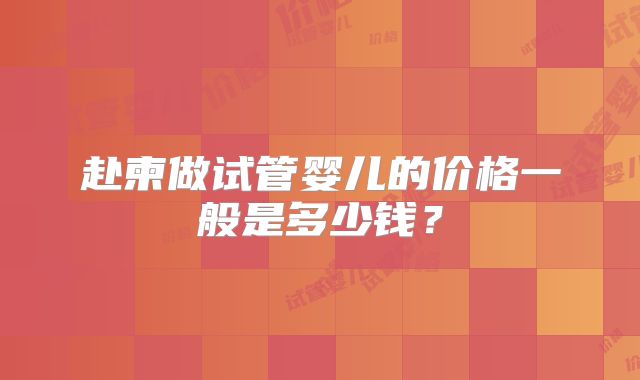 赴柬做试管婴儿的价格一般是多少钱？
