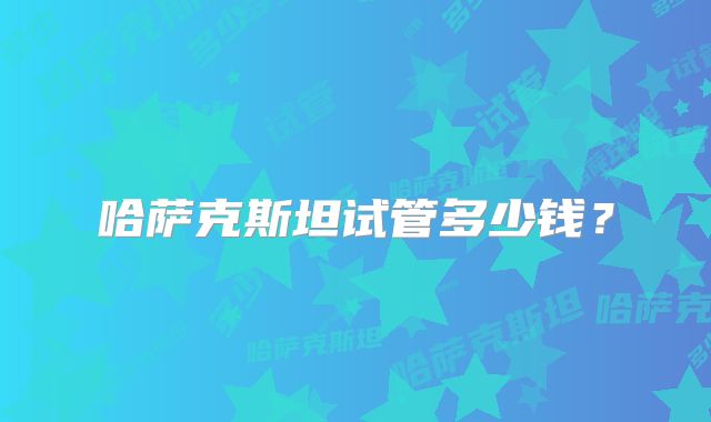 哈萨克斯坦试管多少钱？