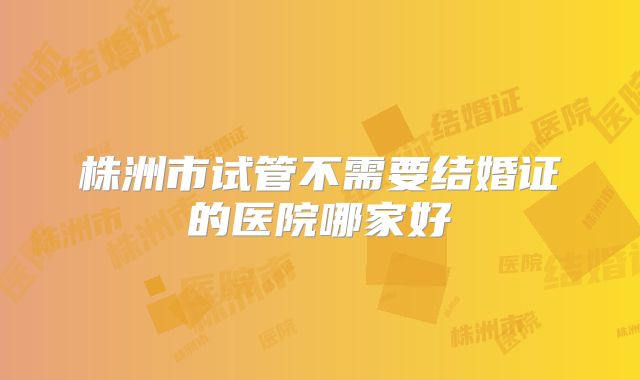株洲市试管不需要结婚证的医院哪家好