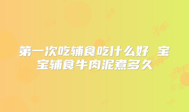 第一次吃辅食吃什么好 宝宝辅食牛肉泥煮多久