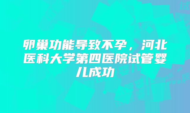 卵巢功能导致不孕，河北医科大学第四医院试管婴儿成功