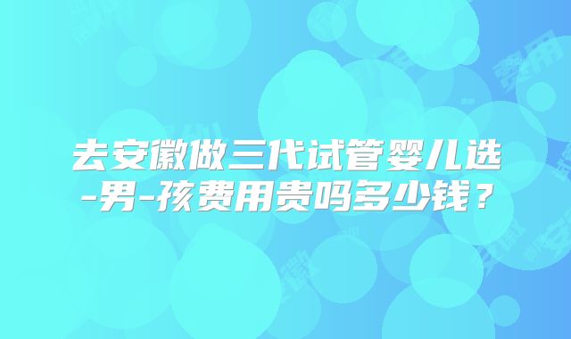 去安徽做三代试管婴儿选-男-孩费用贵吗多少钱？