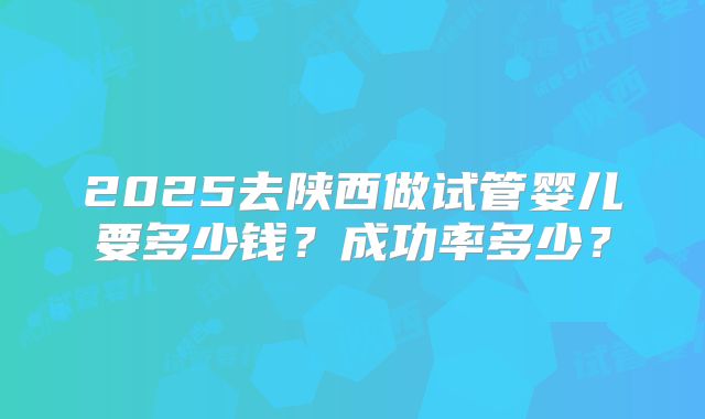 2025去陕西做试管婴儿要多少钱？成功率多少？