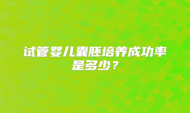 试管婴儿囊胚培养成功率是多少?