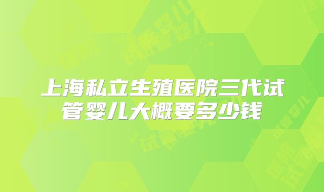 上海私立生殖医院三代试管婴儿大概要多少钱