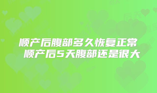 顺产后腹部多久恢复正常 顺产后5天腹部还是很大