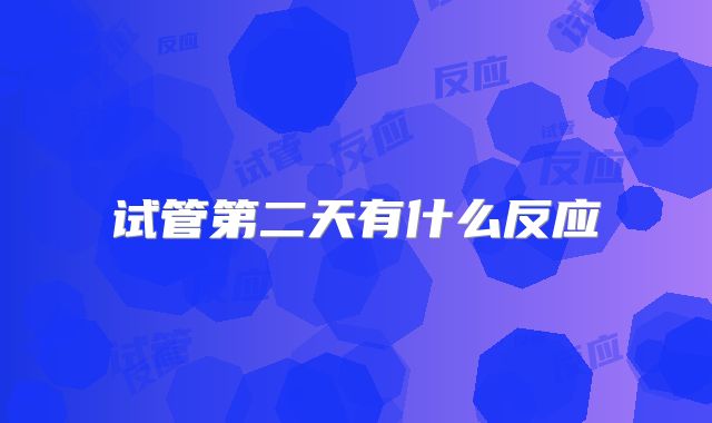 试管第二天有什么反应