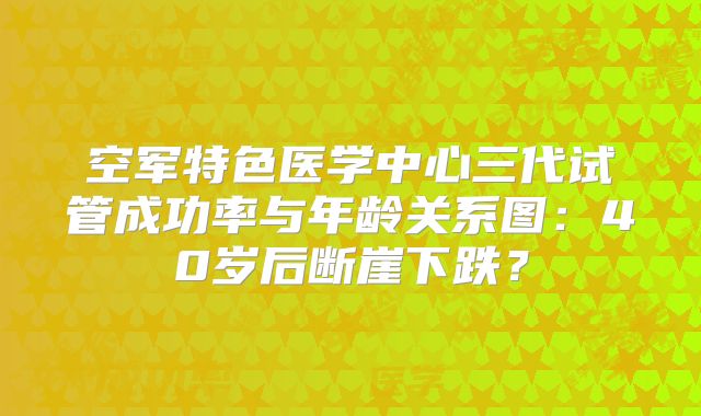 空军特色医学中心三代试管成功率与年龄关系图：40岁后断崖下跌？