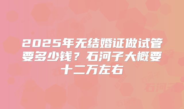 2025年无结婚证做试管要多少钱?石河子大概要十二万左右