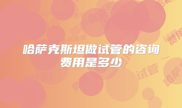 哈萨克斯坦做试管的咨询费用是多少