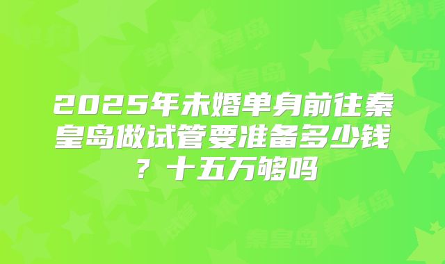 2025年未婚单身前往秦皇岛做试管要准备多少钱?十五万够吗
