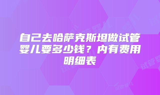 自己去哈萨克斯坦做试管婴儿要多少钱？内有费用明细表
