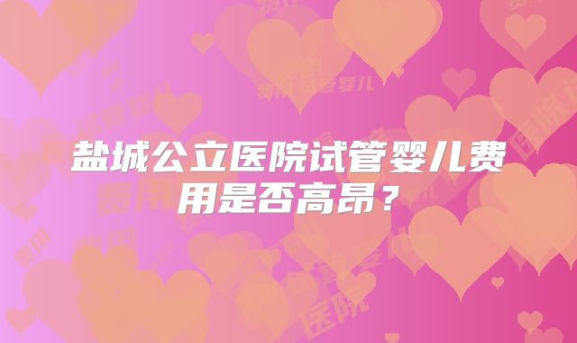 盐城公立医院试管婴儿费用是否高昂?