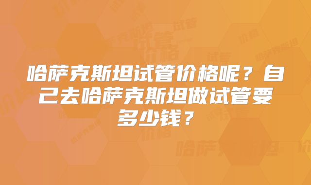 哈萨克斯坦试管价格呢？自己去哈萨克斯坦做试管要多少钱？