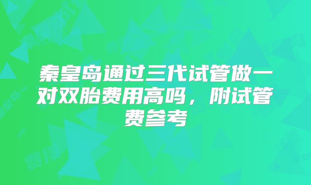 秦皇岛通过三代试管做一对双胎费用高吗，附试管费参考