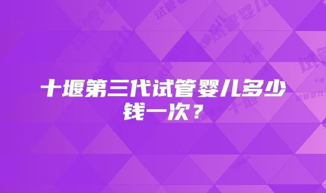 十堰第三代试管婴儿多少钱一次?