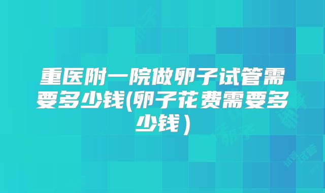 重医附一院做卵子试管需要多少钱(卵子花费需要多少钱）