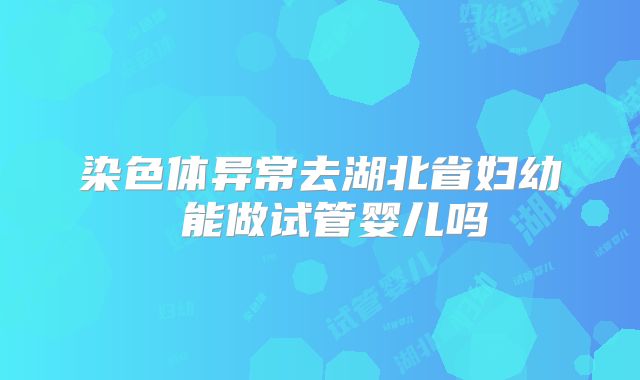 染色体异常去湖北省妇幼 能做试管婴儿吗