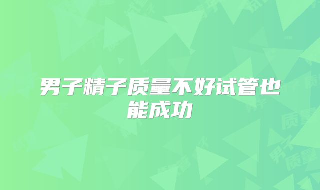 男子精子质量不好试管也能成功