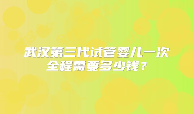武汉第三代试管婴儿一次全程需要多少钱？