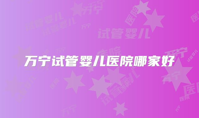万宁试管婴儿医院哪家好