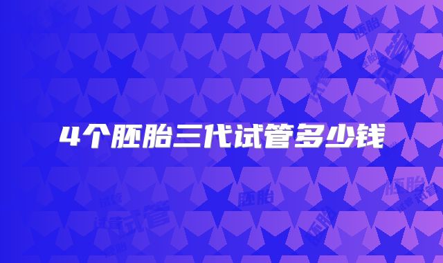 4个胚胎三代试管多少钱