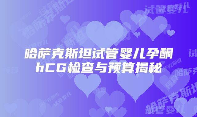 哈萨克斯坦试管婴儿孕酮hCG检查与预算揭秘