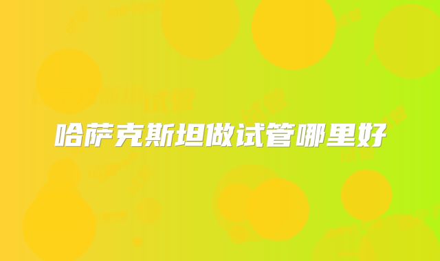 哈萨克斯坦做试管哪里好