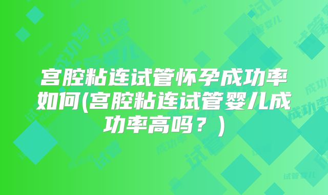 宫腔粘连试管怀孕成功率如何(宫腔粘连试管婴儿成功率高吗?)